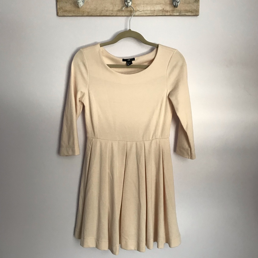 H&M Pleated A line Dress with 3/4 Sleeves